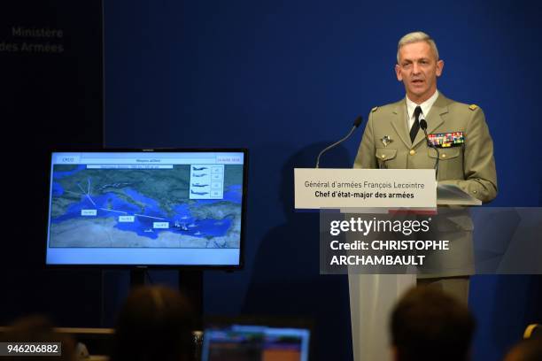 French Army Chief of Staff, General Francois Lecointre holds a joint press conference with the French Defence Minister, at the Ministry of the Armed...