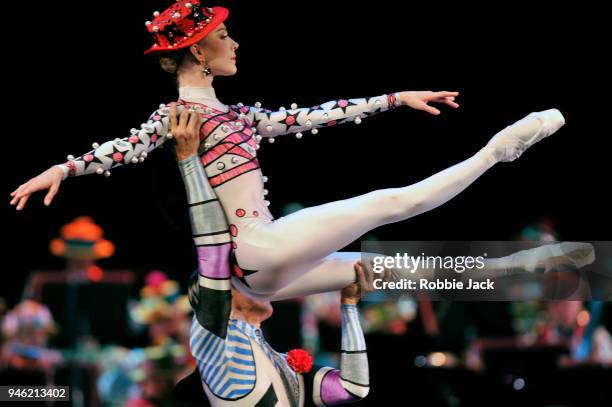 Sarah Lamb and Ryoichi Hirano in the Royal Ballet's production of Kenneth MacMillan's Elite Syncopations at The Royal Opera House on April 13, 2018...