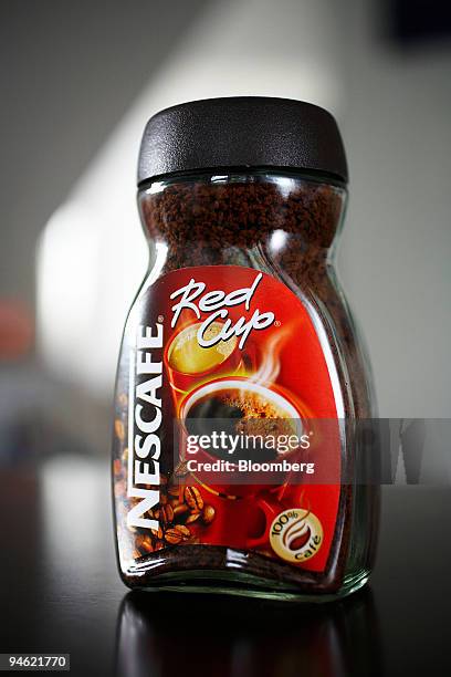 Nescafe, a Nestle product is displayed in Dietikon, Switzerland on Saturday, August 19, 2006. Nestle SA, the maker of Nescafe instant coffee and...