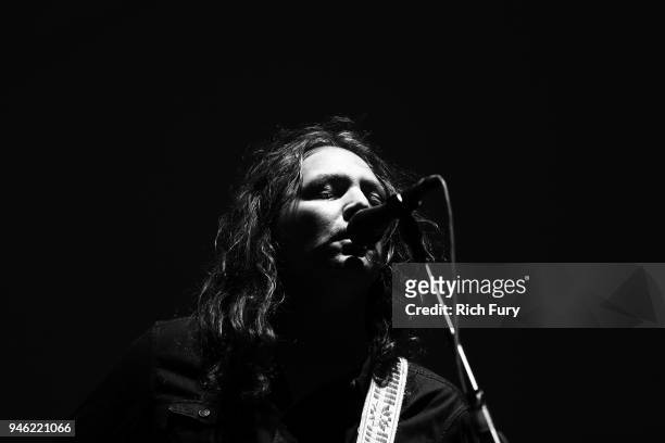 Adam Granduciel of the band The War on Drugs performs onstage during the 2018 Coachella Valley Music And Arts Festival at the Empire Polo Field on...