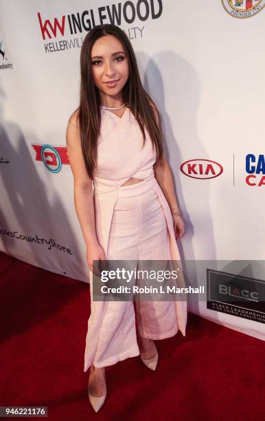 Ava Cantrell attends the 12th Annual Santee High School Fashion Show at Los Angeles Trade Technical College on April 13, 2018 in Los Angeles,...