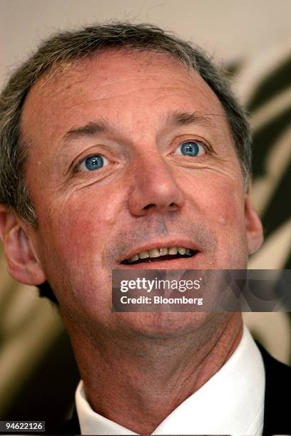 Saab Chief Executive Officer Ake Svensson speaks during a press conference at the 47th International Paris Air Show in Le Bourget, France, on...