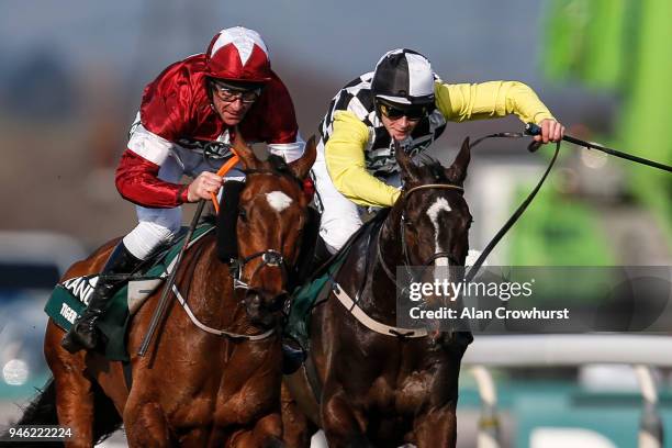 Davy Russell riding Tiger Roll clear the last to win The Randox Health Grand National Handicap Steeple Chase from Pleasant Company and David Mullins...