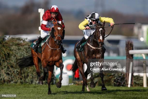 Davy Russell riding Tiger Roll clear the last to win The Randox Health Grand National Handicap Steeple Chase from Pleasant Company and David Mullins...
