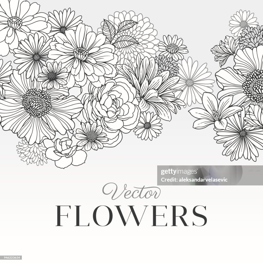 Moderne grafische bloemen