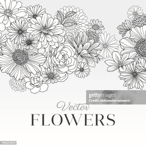 bildbanksillustrationer, clip art samt tecknat material och ikoner med moderna grafiska blommor - blommönster