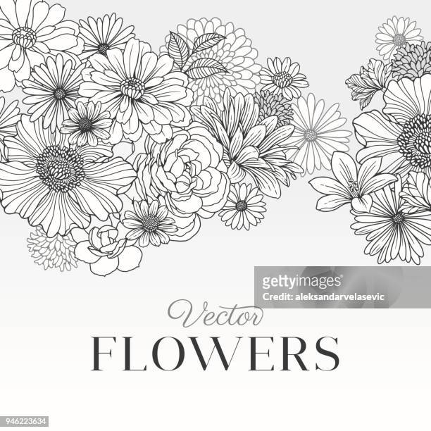 modern graphic flowers - floral pattern stock illustrations