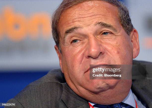 Leon Brittan, vice chairman of UBS Ltd., listens during a session of the 2006 World Knowledge Forum in Seoul, South Korea, on Wednesday, October 18,...