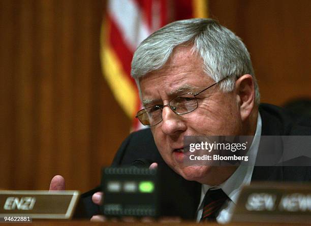 Senator Michael Enzi of Wyoming speaks at a Senate Health, Education, Labor and Pensions Committee hearing on regulation of tobacco by the Food and...