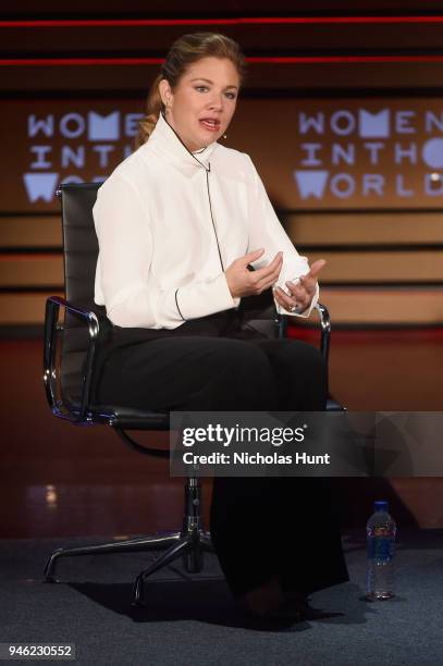 Sophie Gregoire Trudeau speaks onstage at the 2018 Women In The World Summit at Lincoln Center on April 14, 2018 in New York City.