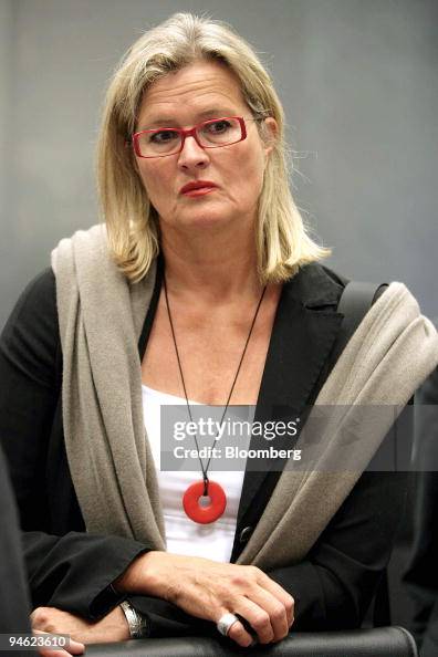 Austrian Foreign Minister Ursula Plassnik, pauses, while attending ...