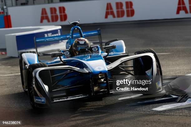 In this handout provided by FIA Formula E, Sbastien Buemi , Renault e.Dams, Renault Z.E 17. During the Rome ePrix, Round 7 of the 2017/18 FIA Formula...