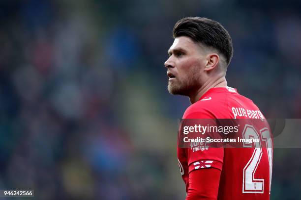 Danny Holla of FC Twente during the Dutch Eredivisie match between ADO Den Haag v Fc Twente at the Cars Jeans Stadium on April 14, 2018 in Den Haag...