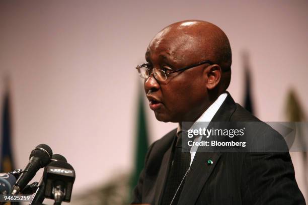 Donald Kaberuka, president of The African Development Bank speaks at the Southern African Development Community, Conference in Maseru, Lesotho,...