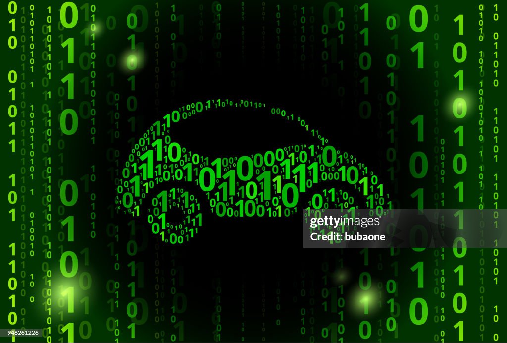 Car Binary Code Vector Pattern Background