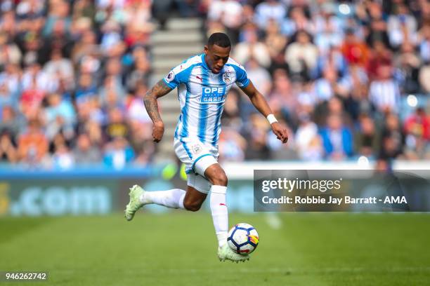 Rajiv Van La Parra of Huddersfield Town during the Premier League match between Huddersfield Town and Watford at John Smith's Stadium on April 14,...