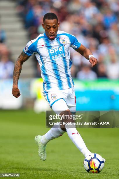 Rajiv Van La Parra of Huddersfield Town during the Premier League match between Huddersfield Town and Watford at John Smith's Stadium on April 14,...