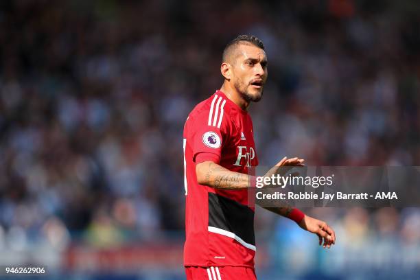 Roberto Pereyra of Watford during the Premier League match between Huddersfield Town and Watford at John Smith's Stadium on April 14, 2018 in...