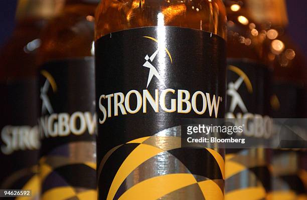 Scottish & Newcastle's Strongbow cider is seen on display in London, U.K., Monday, August 7, 2006. Scottish & Newcastle Plc, the U.K.'s largest...