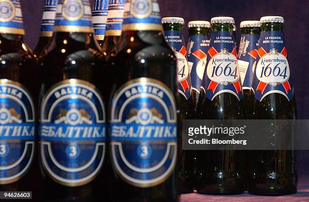 Scottish & Newcastle's Kronenbourg 1664 and Baltika products are seen on display in London, U.K., Monday, August 7, 2006. Scottish & Newcastle Plc,...