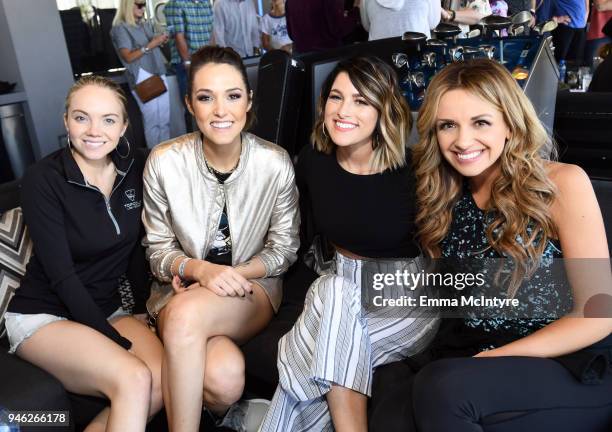 Danielle Bradbery, Jennifer Fiedler, Cassadee Pope and Carly Pearce attend the ACM Lifting Lives TOPGOLF Tee-Off at Topgolf Las Vegas on April 14,...