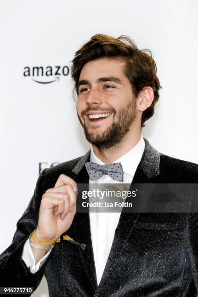 Spanish-German singer Alvaro Soler arrives for the Echo Award at Messe Berlin on April 12, 2018 in Berlin, Germany.