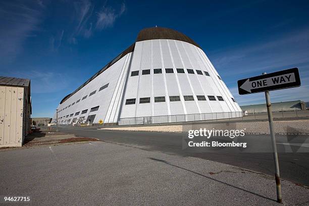 Moffett Field Hanger 1 stands at Moffett Field in Mountain View, California, on Friday, Dec. 21, 2007. Navy veterans are fighting their former...