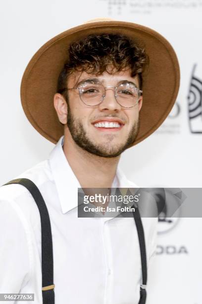Swiss singer Luca Haenni arrives for the Echo Award at Messe Berlin on April 12, 2018 in Berlin, Germany.