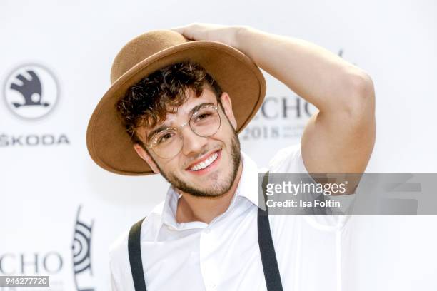 Swiss singer Luca Haenni arrives for the Echo Award at Messe Berlin on April 12, 2018 in Berlin, Germany.