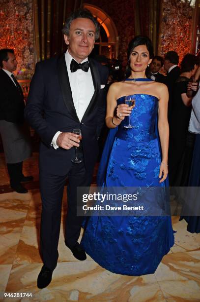 Formula E CEO Alejandro Agag and Virginia Raggi, Mayor of Rome, attend the ABB FIA Formula E Gala Dinner hosted by Bulgari at Villa Miani on April...