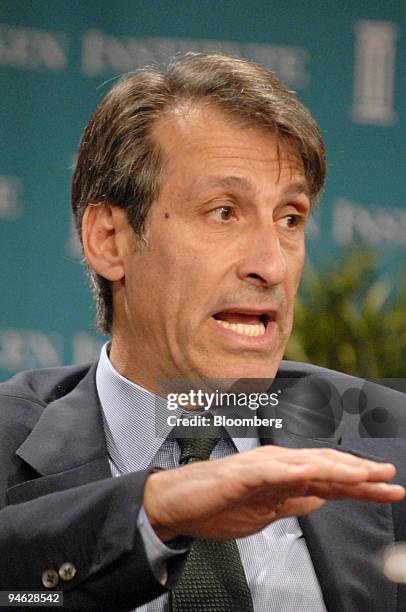 Michael Lynton chairman and chief executive officer of Sony Pictures Entertainment speaks during the Milken Institute Global Conference in Beverly...