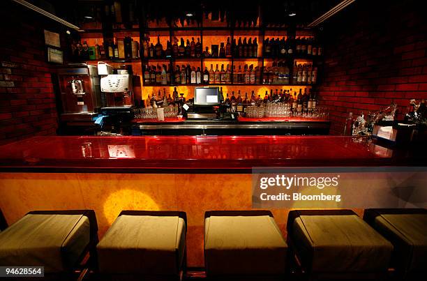 The bar at Lollipop, a Viet Thai Tapas Lounge on East 61st Street in Manhattan, New York is illuminated on Wednesday, August 2, 2006. New York's...