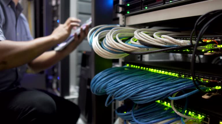 Network Server Working 1,523 Technician Working In Server Room Stock Videos, Footage, & 4K ...