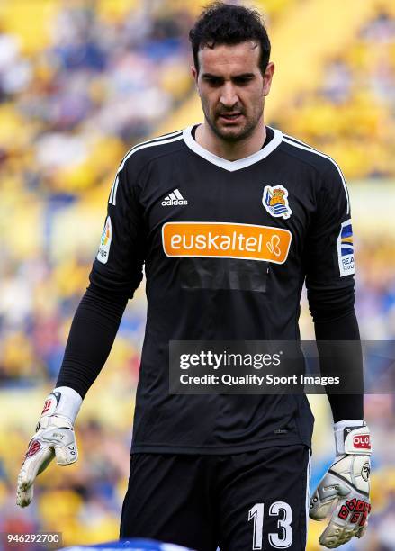 Tono Ramirez of Real Sociedad looks on during the La Liga match between UD Las Palmas and Real Sociedad at Estadio de Gran Canaria on April 14, 2018...