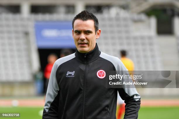 Logistics Manager Olivier Deudon of Reims during the Ligue 2 match between Paris FC and Reims at Stade Charlety on April 14, 2018 in Paris, France.