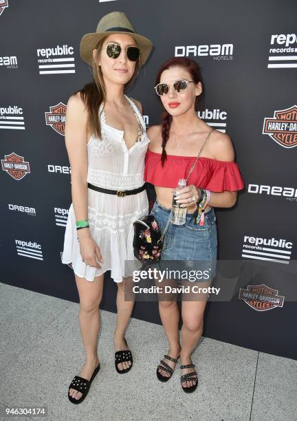 Camille Lacom and Audrey Kugel attend Republic Records and Dream Hotels Present "The Estate" at Zenyara on April 14, 2018 in Coachella, California.