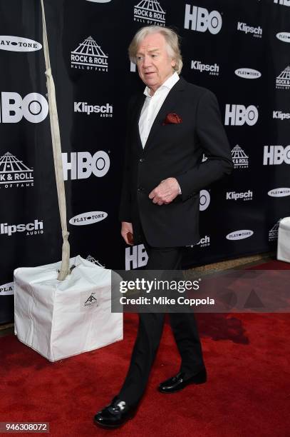 Inductee Justin Hayward of The Moody Blues attends the 33rd Annual Rock & Roll Hall of Fame Induction Ceremony at Public Auditorium on April 14, 2018...