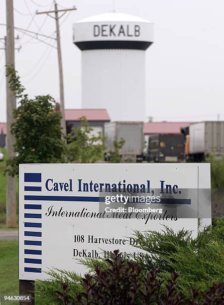 Signage seen outside Cavel International Inc., a horse slaughterhouse in DeKalb, Illinois, on Aug. 27, 2007. DeKalb, Illinois, the home of supermodel...