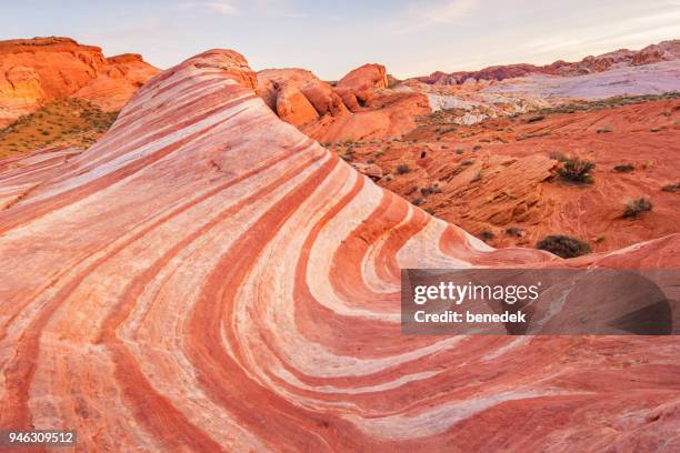 fire wave in valley of fire state park nevada usa - nevada imagens e fotografias de stock