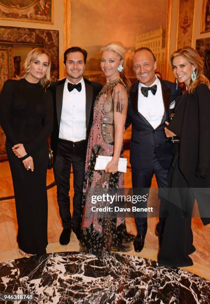 Carmen Jorda, Nelson Piquet Jr, Tamara Beckwith, Glenn Spiro and Arabella Spiro attend the ABB FIA Formula E Gala Dinner hosted by Bulgari at Villa...