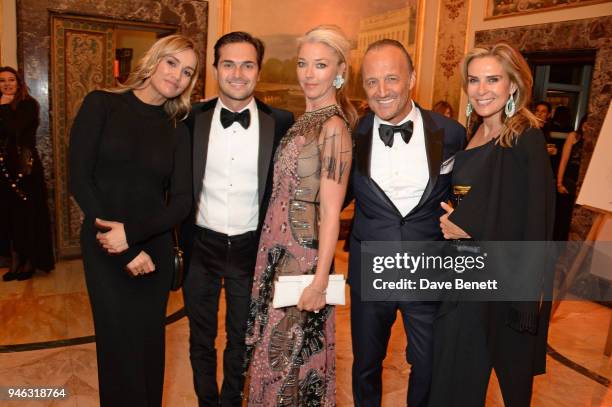 Carmen Jorda, Nelson Piquet Jr, Tamara Beckwith, Glenn Spiro and Arabella Spiro attend the ABB FIA Formula E Gala Dinner hosted by Bulgari at Villa...