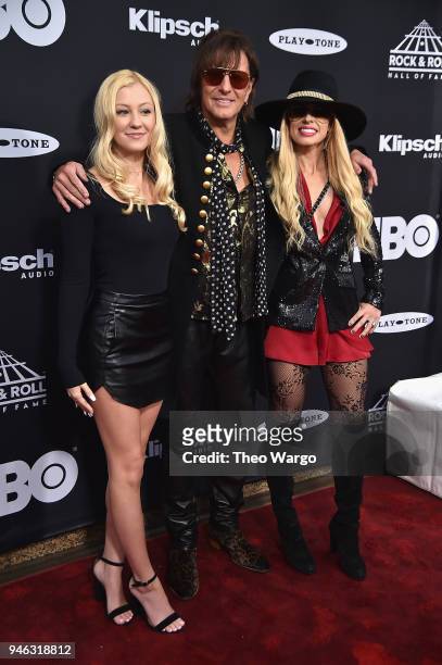 Orianthi, inductee Richie Sambora of Bon Jovi, and Ava Elizabeth Sambora attend the 33rd Annual Rock & Roll Hall of Fame Induction Ceremony at Public...