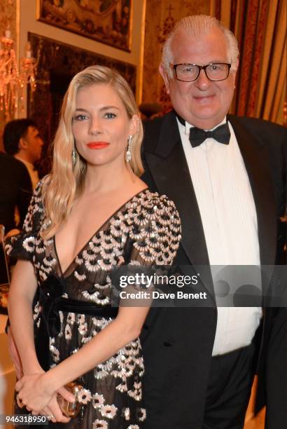 Sienna Miller and Bradley Adams attend the ABB FIA Formula E Gala Dinner hosted by Bulgari at Villa Miani on April 14, 2018 in Rome, Italy.