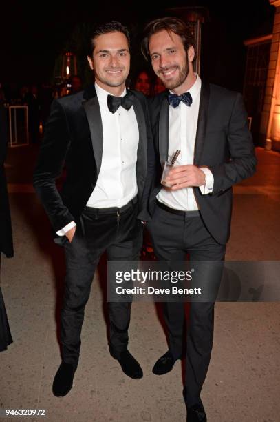 Formula E racing drivers Nelson Piquet Jr and Jean-Eric Vergne attend the ABB FIA Formula E Gala Dinner hosted by Bulgari at Villa Miani on April 14,...