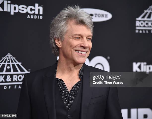 Inductee Jon Bon Jovi attends the 33rd Annual Rock & Roll Hall of Fame Induction Ceremony at Public Auditorium on April 14, 2018 in Cleveland, Ohio.