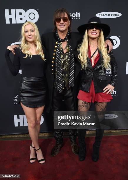 Ava Sambora, inductee Richie Sambora of Bon Jovi and Orianthi attend the 33rd Annual Rock & Roll Hall of Fame Induction Ceremony at Public Auditorium...