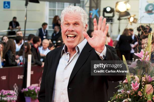 Actor Ron Perlman attends the Malaga Sur award ceremony during the 21th Malaga Film Festival at the Cervantes Theater on April 14, 2018 in Malaga,...