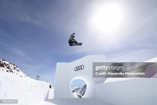 Carlos Garcia Knight of New Zealand competes at the Audi Nines presented by Falken at Tiefenbachferner Glacier on April 14, 2018 in Soelden, Austria.