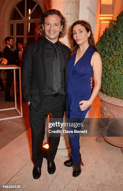 Manuele Malenotti and guest attend the ABB FIA Formula E Gala Dinner hosted by Bulgari at Villa Miani on April 14, 2018 in Rome, Italy.