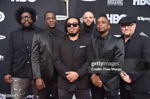 Musicians of The Roots attend the 33rd Annual Rock & Roll Hall of Fame Induction Ceremony at Public Auditorium on April 14, 2018 in Cleveland, Ohio.